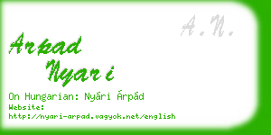 arpad nyari business card